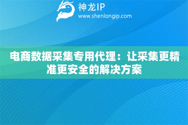 电商数据采集专用代理:让采集更精准更安全的解决方案 电商数据采集专用代理:让采集更精准更安全的解决方案