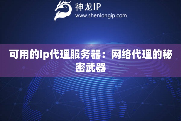 可用的ip代理服务器：网络代理的秘密武器
