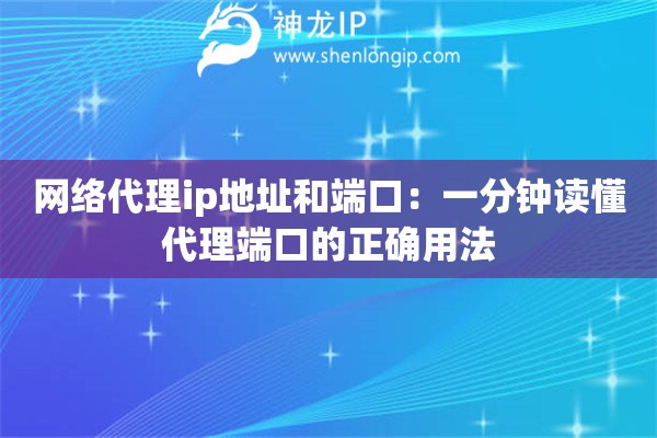 网络代理ip地址和端口:一分钟读懂代理端口的正确用法 网络代理ip地址和端口:一分钟读懂代理端口的正确用法