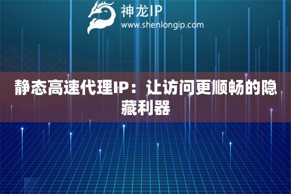静态高速代理IP：让访问更顺畅的隐藏利器