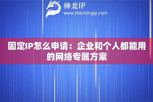 固定IP怎么申请：企业和个人都能用的网络专属方案