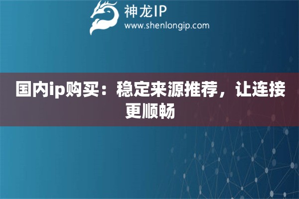 国内ip购买：稳定来源推荐，让连接更顺畅