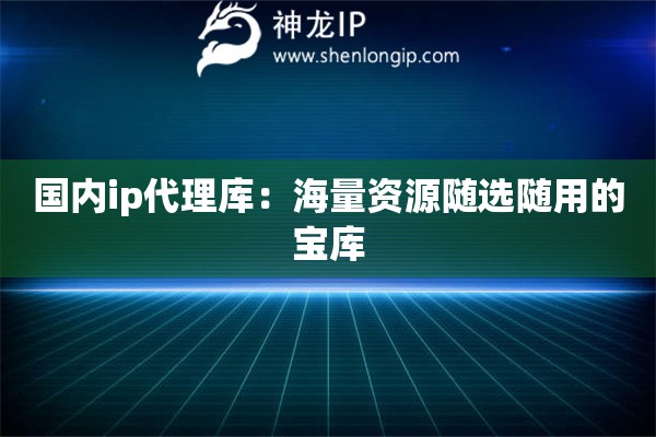 国内ip代理库：海量资源随选随用的宝库