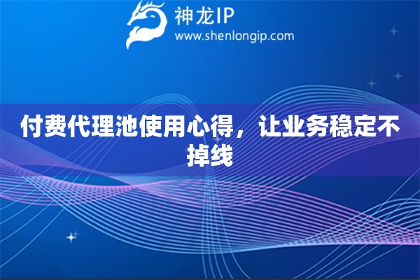 付费代理池使用心得，让业务稳定不掉线