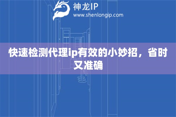 快速检测代理ip有效的小妙招，省时又准确