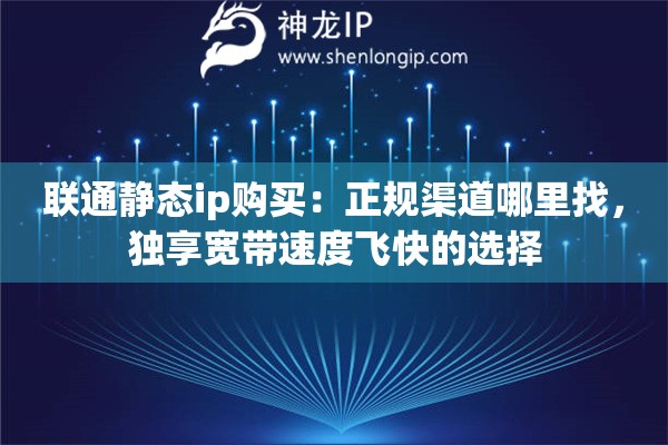 联通静态ip购买：正规渠道哪里找，独享宽带速度飞快的选择