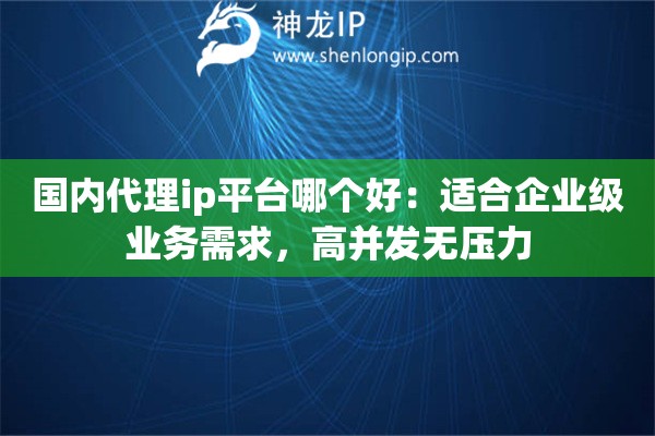 国内代理ip平台哪个好:适合企业级业务需求,高并发无压力 国内代理ip平台哪个好:适合企业级业务需求,高并发无压力