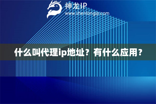 什么叫代理ip地址？有什么应用？