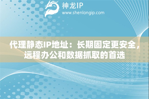 代理静态IP地址：长期固定更安全，远程办公和数据抓取的首选