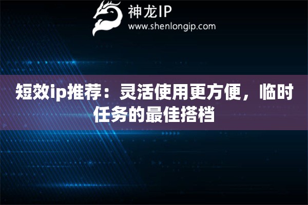 短效ip推荐：灵活使用更方便，临时任务的最佳搭档