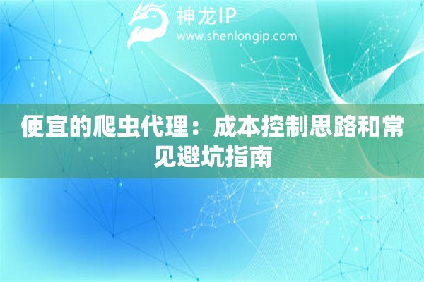 便宜的爬虫代理：成本控制思路和常见避坑指南