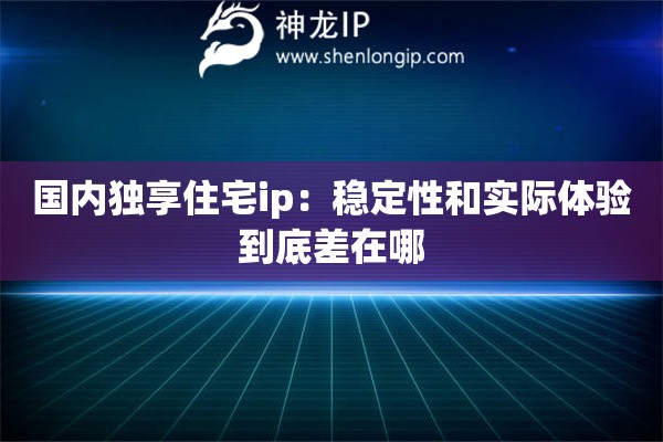 国内独享住宅ip：稳定性和实际体验到底差在哪