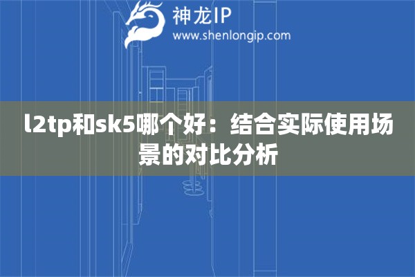 l2tp和sk5哪个好：结合实际使用场景的对比分析