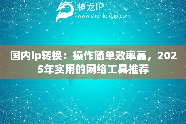国内ip转换：操作简单效率高，2025年实用的网络工具推荐