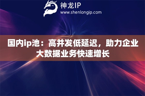 国内ip池：高并发低延迟，助力企业大数据业务快速增长