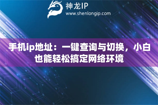 手机ip地址:一键查询与切换,小白也能轻松搞定网络环境 手机ip地址:一键查询与切换,小白也能轻松搞定网络环境