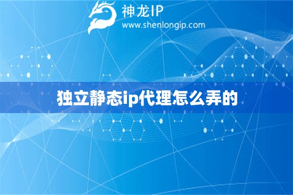 独立静态ip代理怎么弄的