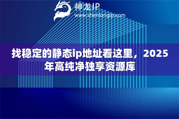 找稳定的静态ip地址看这里，2025年高纯净独享资源库