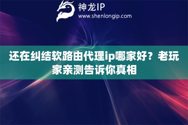 还在纠结软路由代理ip哪家好？老玩家亲测告诉你真相