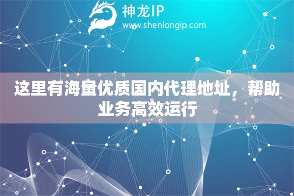 这里有海量优质国内代理地址，帮助业务高效运行