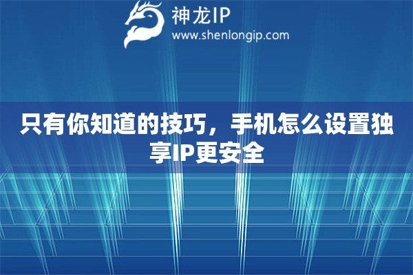 只有你知道的技巧，手机怎么设置独享IP更安全