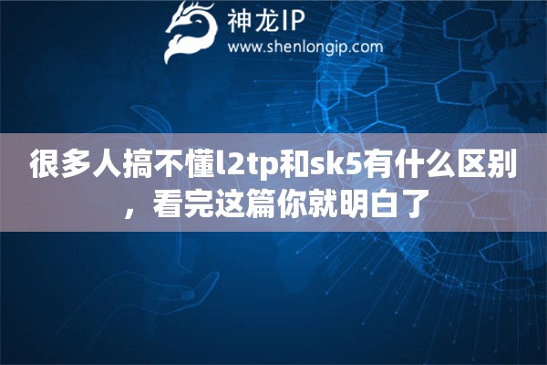 很多人搞不懂l2tp和sk5有什么区别，看完这篇你就明白了