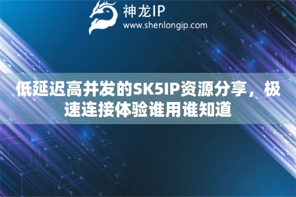低延迟高并发的SK5IP资源分享，极速连接体验谁用谁知道