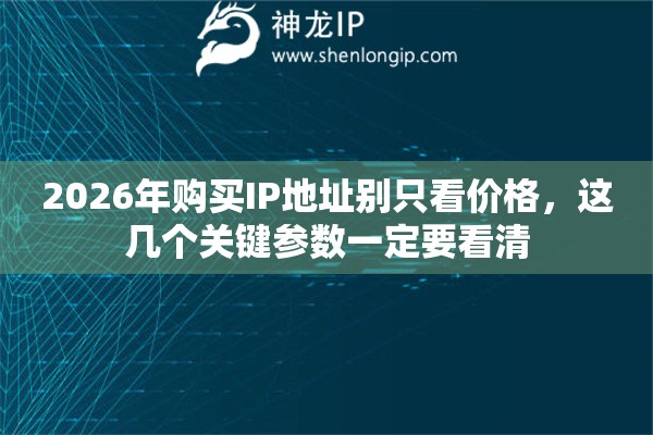2026年购买IP地址别只看价格，这几个关键参数一定要看清