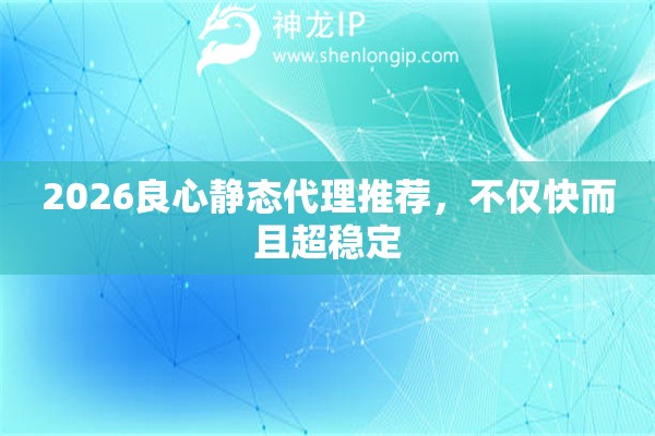 2026良心静态代理推荐，不仅快而且超稳定