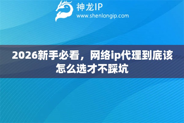 2026新手必看，网络ip代理到底该怎么选才不踩坑