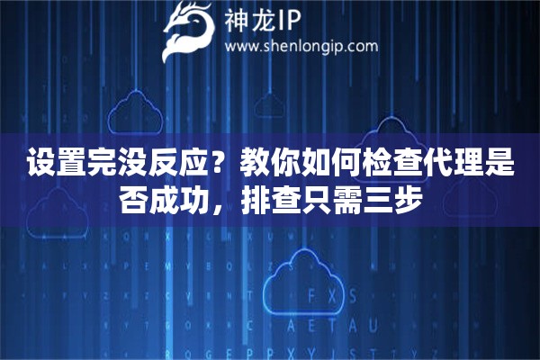 设置完没反应？教你如何检查代理是否成功，排查只需三步