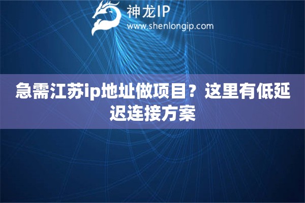 急需江苏ip地址做项目？这里有低延迟连接方案