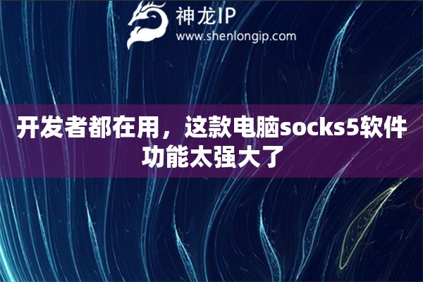 开发者都在用，这款电脑socks5软件功能太强大了