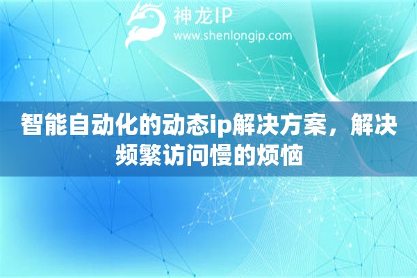 智能自动化的动态ip解决方案，解决频繁访问慢的烦恼