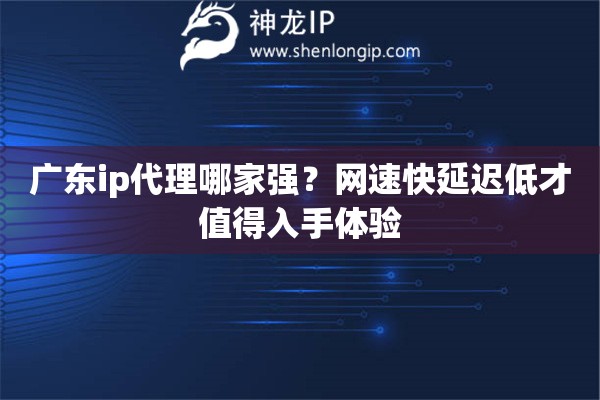 广东ip代理哪家强？网速快延迟低才值得入手体验