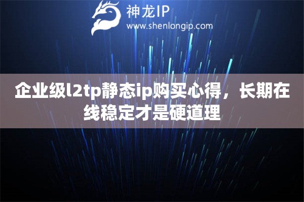 企业级l2tp静态ip购买心得，长期在线稳定才是硬道理