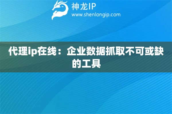 代理ip在线：企业数据抓取不可或缺的工具