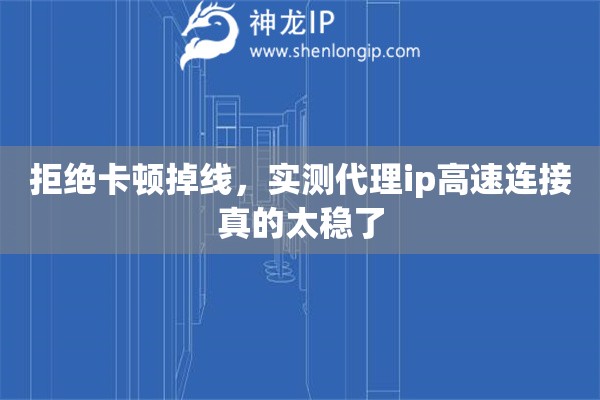 拒绝卡顿掉线，实测代理ip高速连接真的太稳了