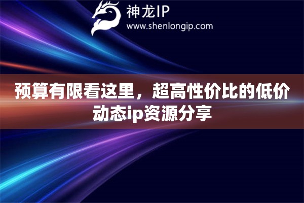 预算有限看这里，超高性价比的低价动态ip资源分享