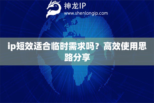 ip短效适合临时需求吗？高效使用思路分享