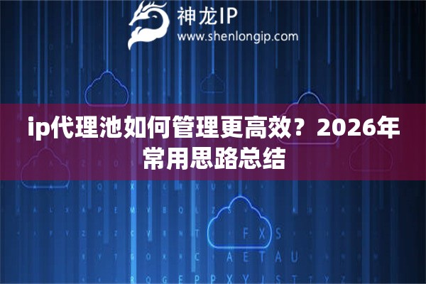 ip代理池如何管理更高效？2026年常用思路总结