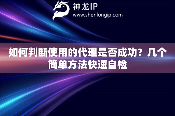 如何判断使用的代理是否成功?几个简单方法快速自检 如何判断使用的代理是否成功?几个简单方法快速自检