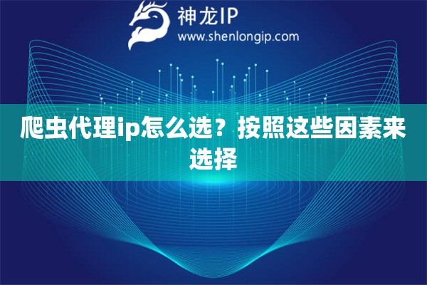 爬虫代理ip怎么选？按照这些因素来选择