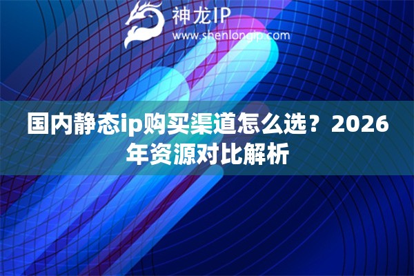 国内静态ip购买渠道怎么选？2026年资源对比解析