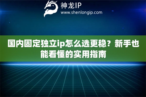 国内固定独立ip怎么选更稳？新手也能看懂的实用指南