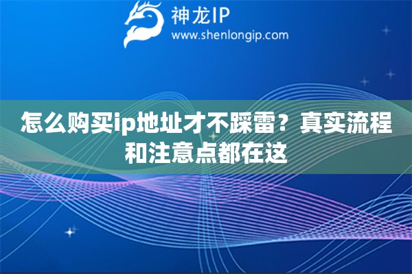 怎么购买ip地址才不踩雷？真实流程和注意点都在这
