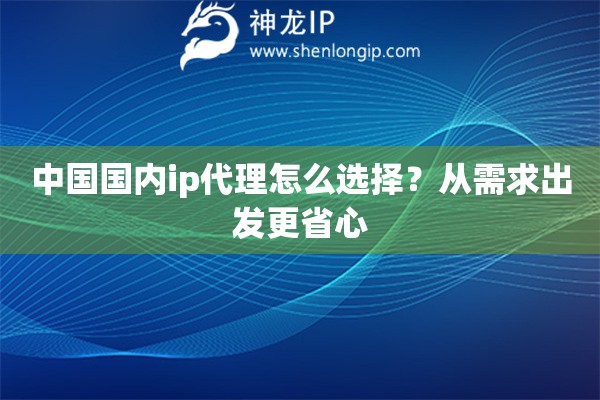 中国国内ip代理怎么选择？从需求出发更省心