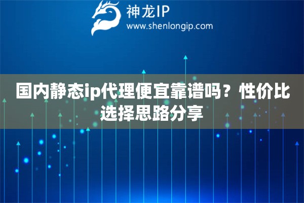 国内静态ip代理便宜靠谱吗？性价比选择思路分享