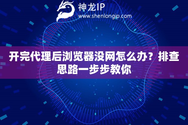 开完代理后浏览器没网怎么办？排查思路一步步教你