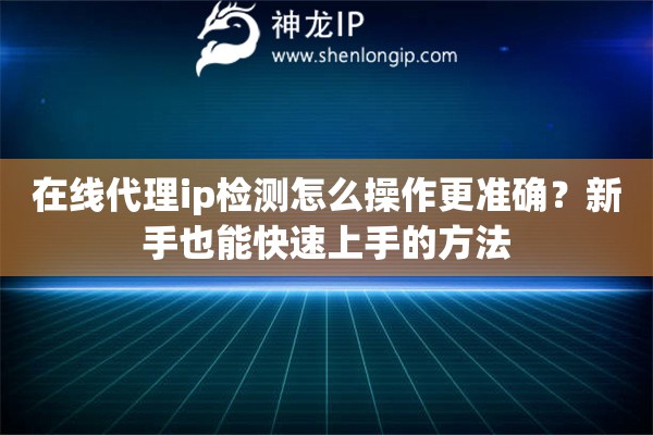 在线代理ip检测怎么操作更准确?新手也能快速上手的方法 在线代理ip检测怎么操作更准确?新手也能快速上手的方法